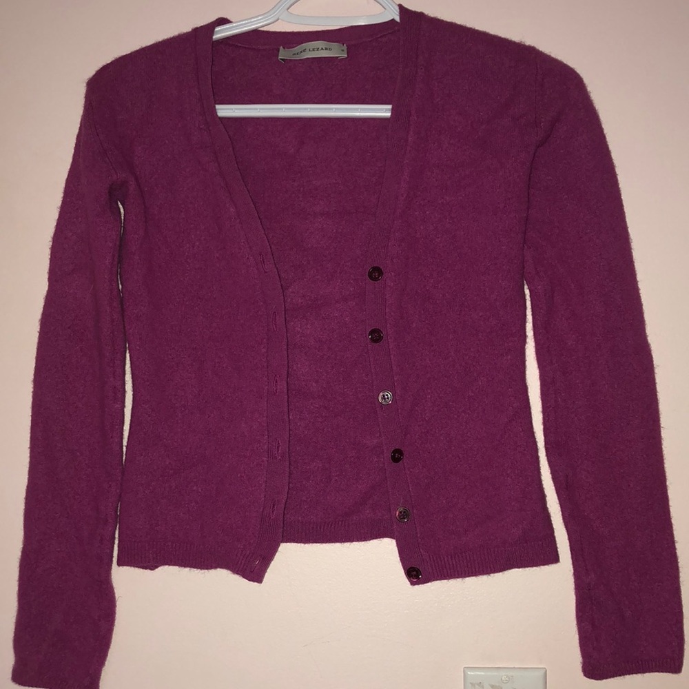 Rene Lezard berry coloured top